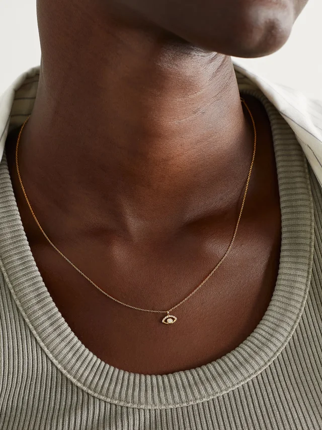 MELISSA JOY MANNING 14-karat recycled gold diamond necklace in Metallic, photo 2 of 2 from NET-A-PORTER (Canada)