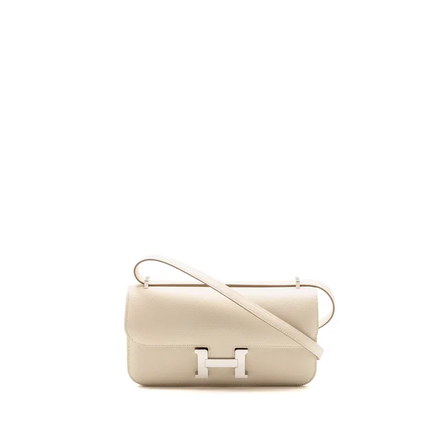Hermès Constance elan epsom craie SHW stamp W in White Epsom leather from EMIER