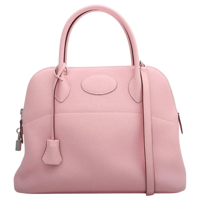 Hermès 2022 Bolide Velleun 31 Rose Sakura/Nata in Pink Clemence leather from VINTAGE QOO TOKYO