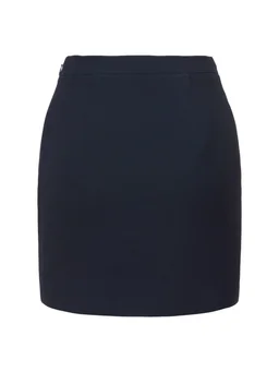 Alessandra Rich Pencil Skirt with Visible Stitching in 100% Virgin Wool, photo 5 of 5 from LUISAVIAROMA
