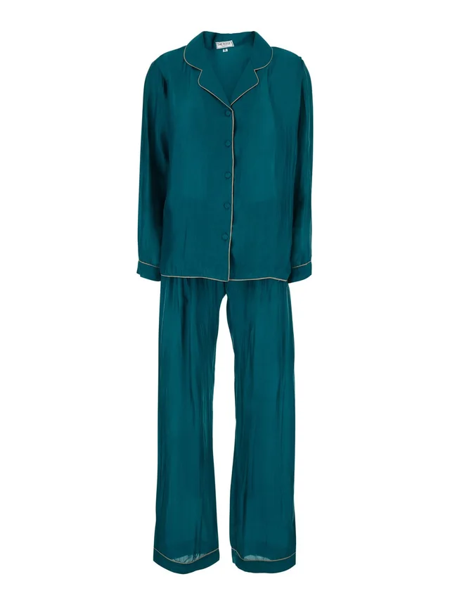 THE ROSE IBIZA Blue Suit with shirt and Pants in silk blend Woman in Blue, photo 2 of 6 from Gaudenzi Boutique