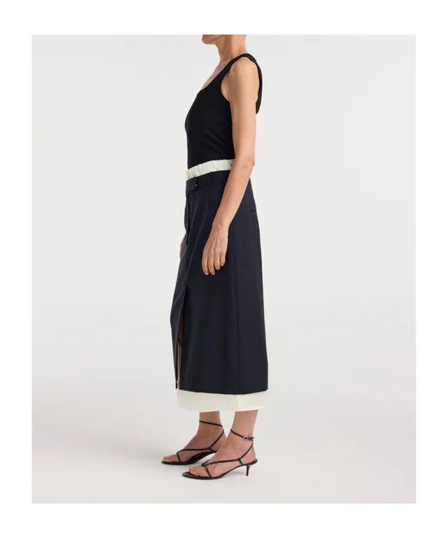 Róhe Contrast-Trim Midi Skirt, photo 3 of 5 from SENSER