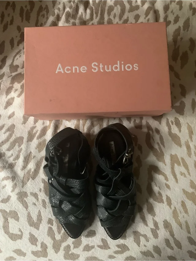 Acne Studios Lenna Leather Sandals in black Leather from Poshmark, photo 3 of 3
