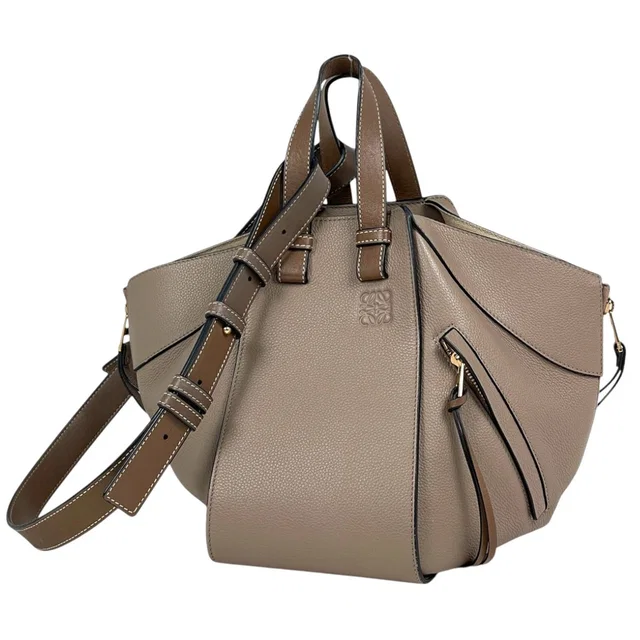 Loewe Handle Hammock Small 2-Way Shoulder Bag Anagram Leather Gray in Grey Leather from The Reluxe