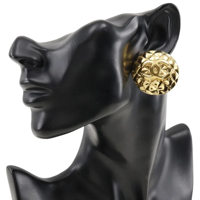 Chanel Coco Mark Gold Plated Earrings in Gold Gold-plated metal from LuxUness, photo 2 of 9