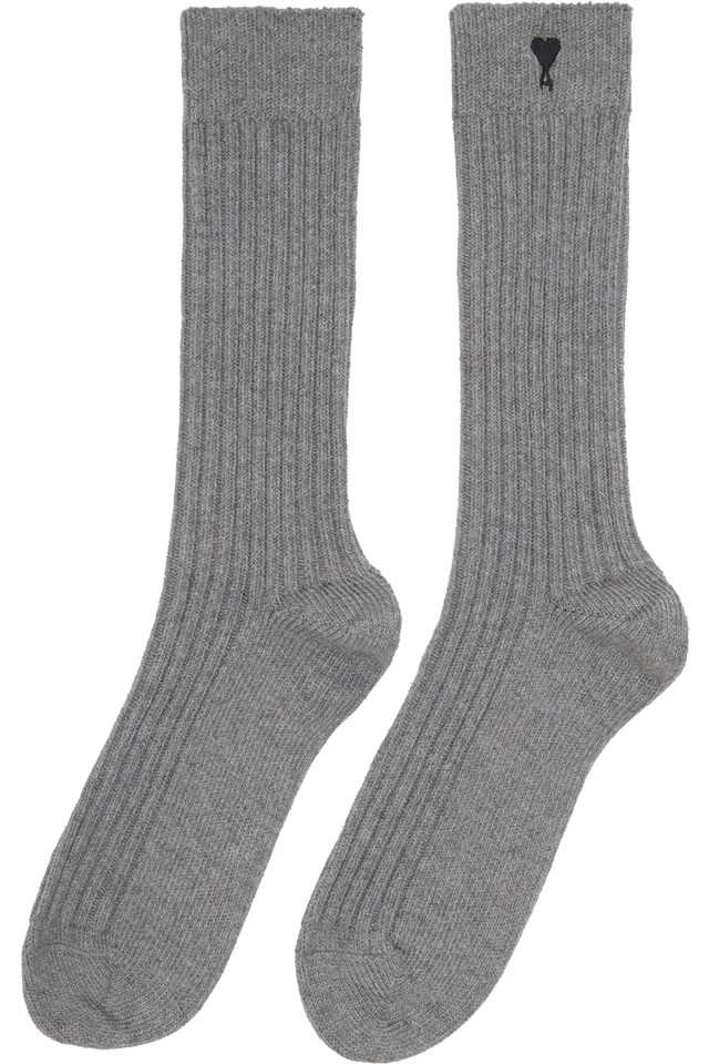AMI Paris Three-Pack Multicolor Ami De Coeur Socks, photo 5 of 7 from SSENSE