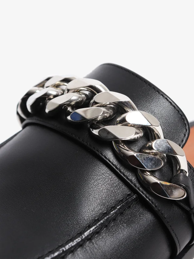 Givenchy Black chain-link flat mules - size EU 39 in Black Leather from Sign of the Times, photo 3 of 7