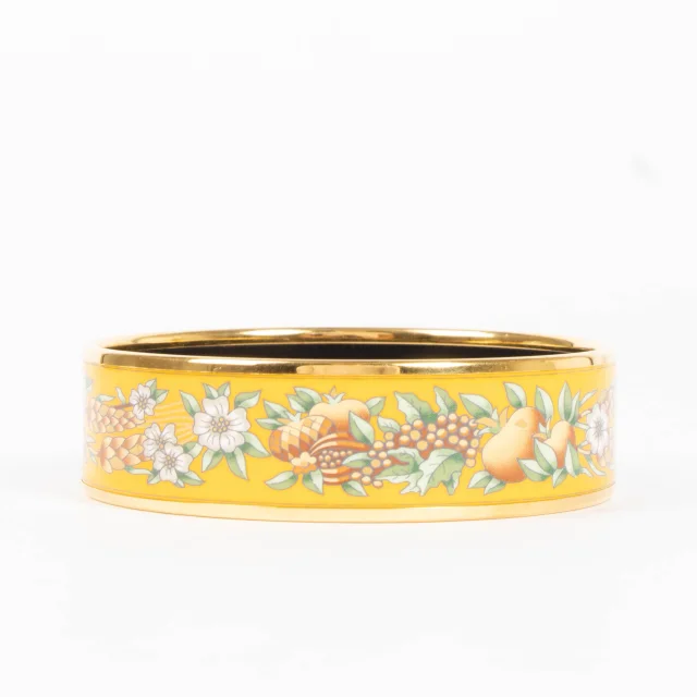 Hermès Enamel Wheat and Fruits Wide Bangle Bracelet from Labellov, photo 4 of 6