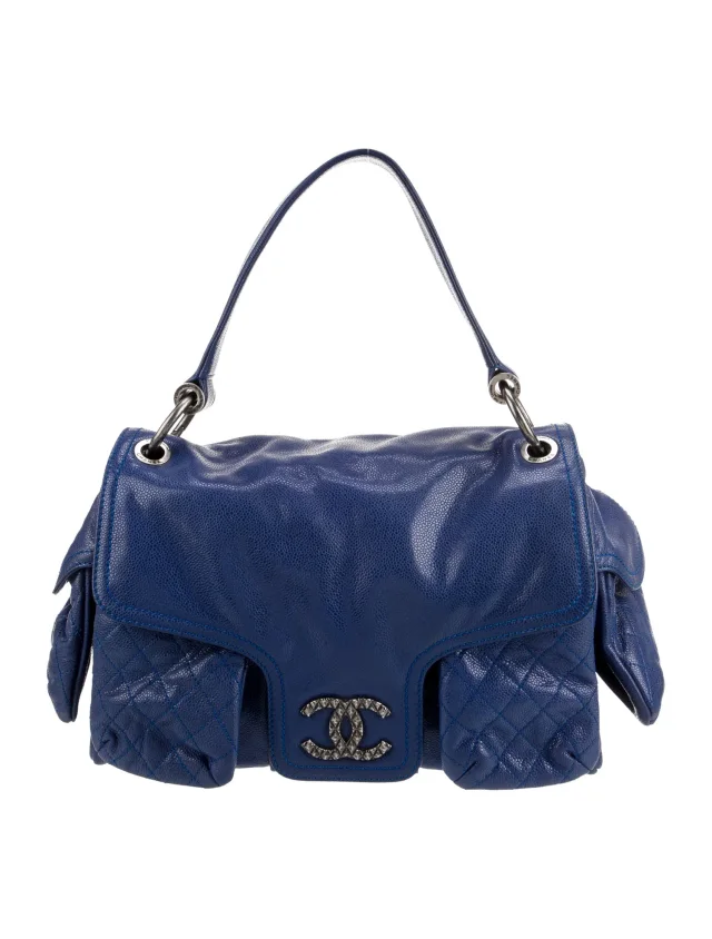 Chanel Shoulder Bag Other bag in Blue Satin from The RealReal