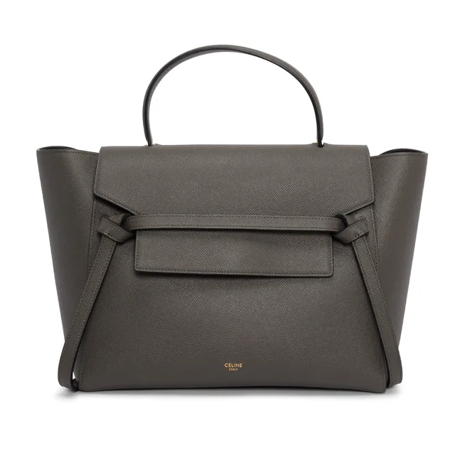 Celine Grained Calfskin Mini Belt Bag in Grey Caviar leather from Blue Spinach