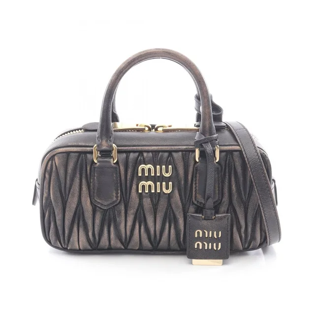 Miu Miu Matelasse Handbag Leather Brown in brown|red Leather from Poshmark
