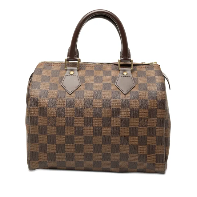 Brown Louis Vuitton Damier Ebene Speedy 25 Boston Bag in Brown Canvas from Designer Revival