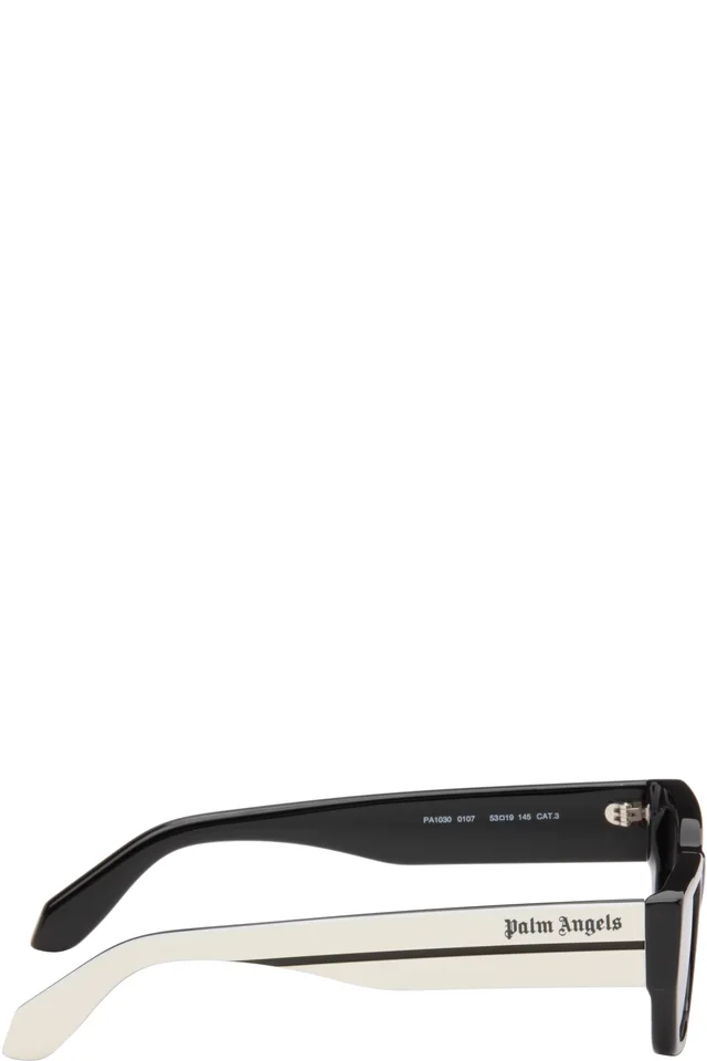 Palm Angels Black & White Moss Sunglasses, photo 2 of 4 from SSENSE