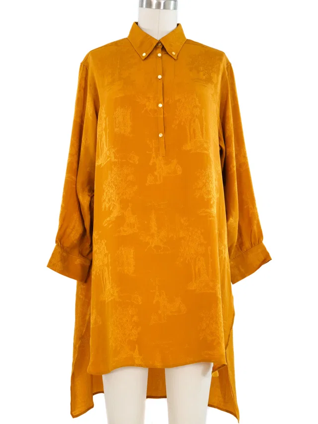 Hermès Marigold Jacquard Tunic in Silk from Arcade Vintage