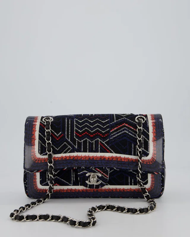 Chanel Medium Classic Double Flap Bag in Navy Canvas from Sellier