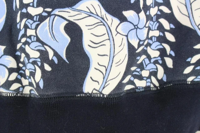 Louis Vuitton Men L Virgil Abloh Navy Varsity Leaves Leaf Printed Sweatshirt in Navy from Bagriculture