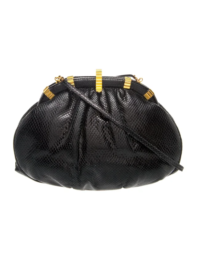 Judith Leiber Snakeskin Crossbody Bag in blue from The RealReal