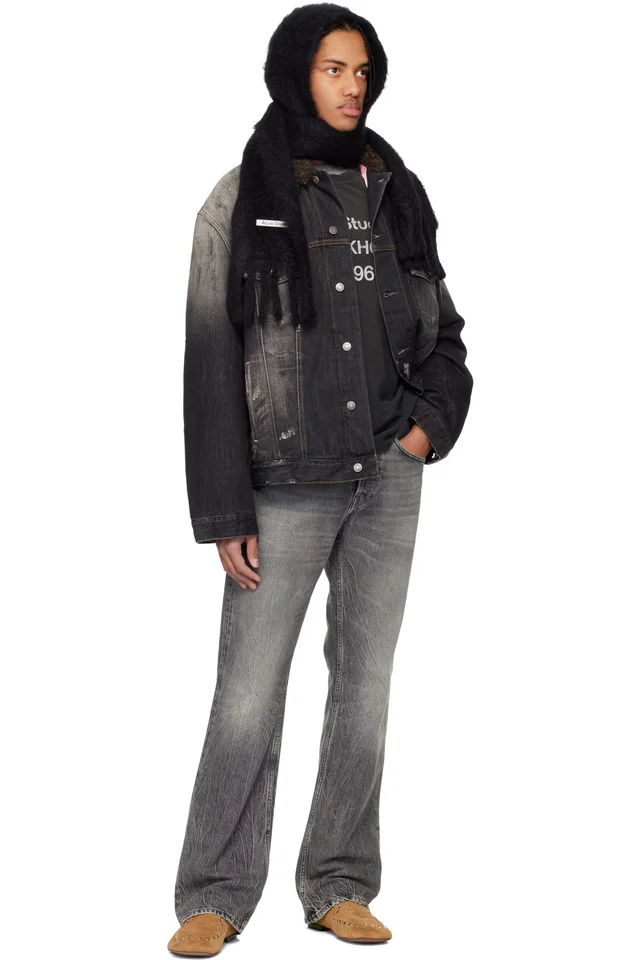 Acne Studios Black Hooded Scarf, photo 3 of 3 from SSENSE