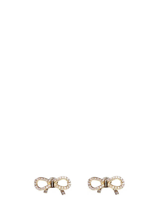 Ferragamo Vara Bow Earrings — Gold Brass in Gold from HEWI