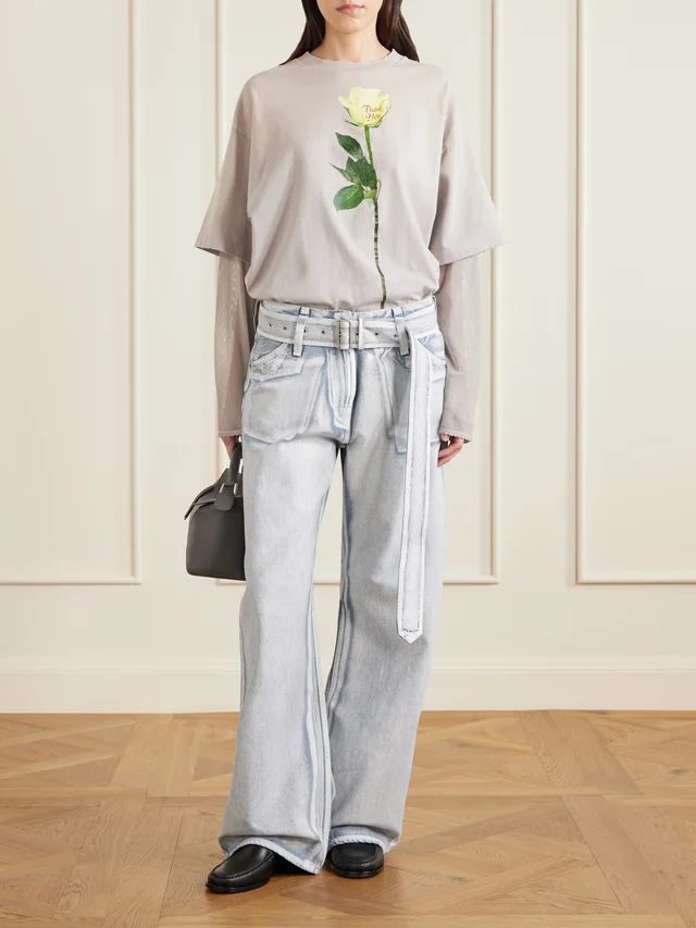 ACNE STUDIOS Trompe l'oeil coated low-rise straight-leg jeans in Blue, photo 2 of 2 from NET-A-PORTER (Canada)