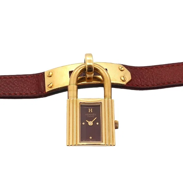 Hermès Kelly Watch Vintage Bordeaux Quartz in Burgundy Leather from The Reluxe