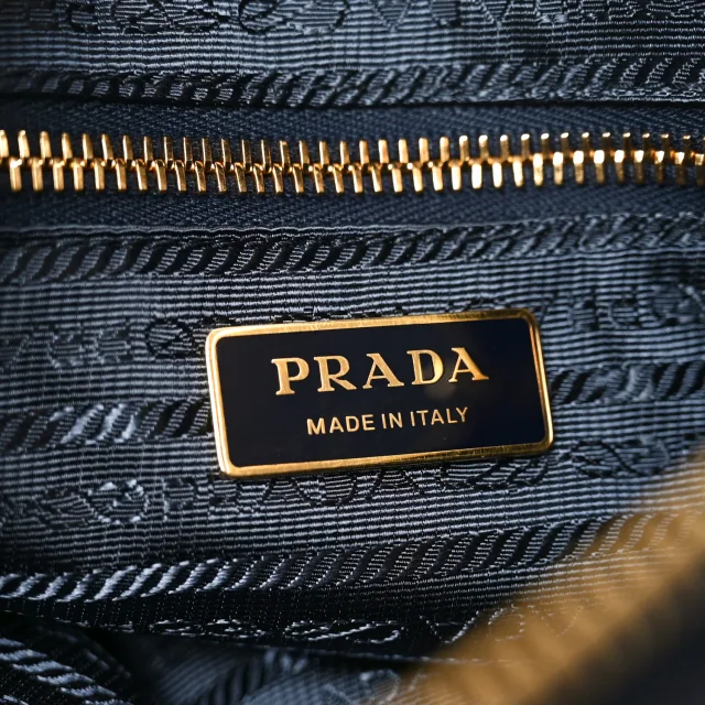 Prada Re-Nylon Saffiano Stitched Re-Edition 1995 Chaine Shoulder Bag Navy in Navy Saffiano leather from FASHIONPHILE, photo 6 of 11