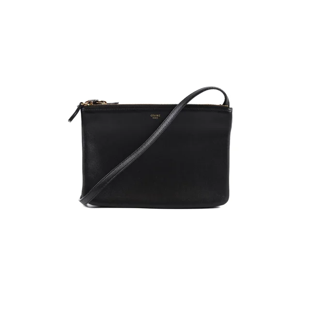 Celine Trio Small Black in Black Leather from The Purse Affair