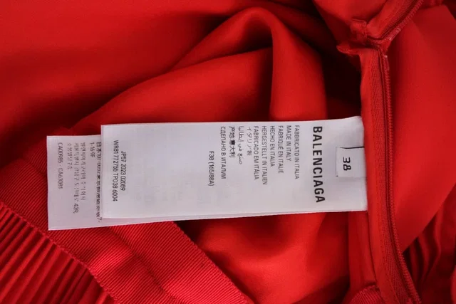 Balenciaga Cruise 2024 Caped Pleated Gown Red 10 in Red from Luxury Promise