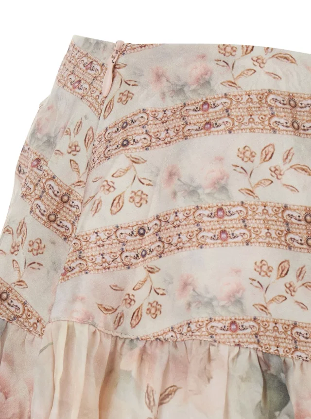 DREAM CATCHER Multicolor Skirt 'Elena' with All-Over Floral Print in Viscose for Women in Multicolor, photo 5 of 6 from Gaudenzi Boutique