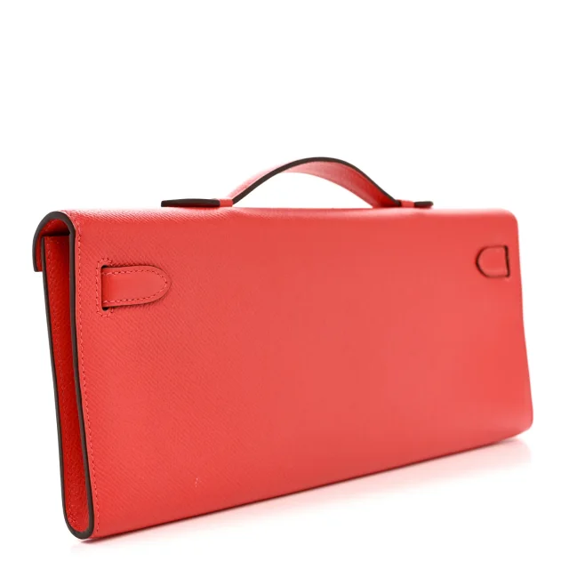 Hermès Epsom Kelly Cut Clutch Pochette Rose Jaipur in Pink Epsom leather from FASHIONPHILE, photo 3 of 11