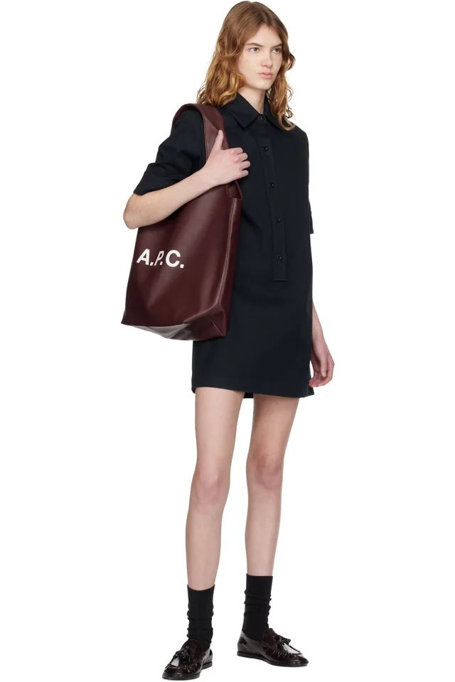 A.P.C. Burgundy Ninon Tote, photo 4 of 4 from SSENSE