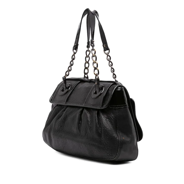 Black Fendi Medium Leather B Bag Top Handle Bag Handbag in Black Leather from Designer Revival, photo 2 of 2