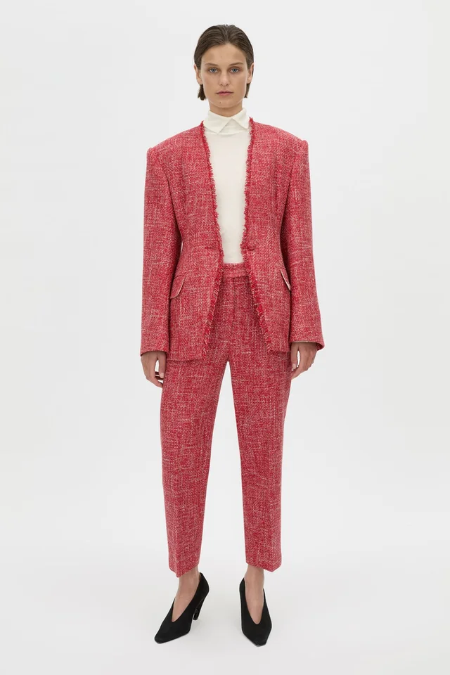 C&M CAMILLA AND MARC SALE Carmine Fitted Collarless Blazer in Red from Camilla and Marc, photo 1 of 1