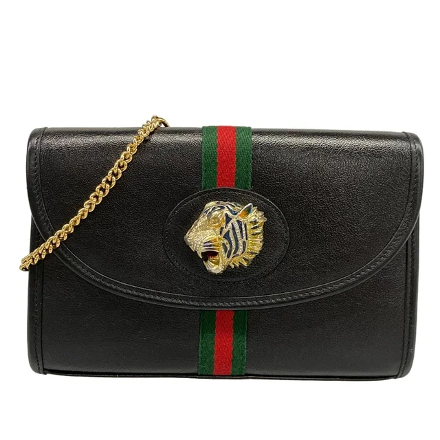 Gucci Shoulder Bag Raja Small Sherry Black Gold Multi Leather in Black Leather from The Reluxe