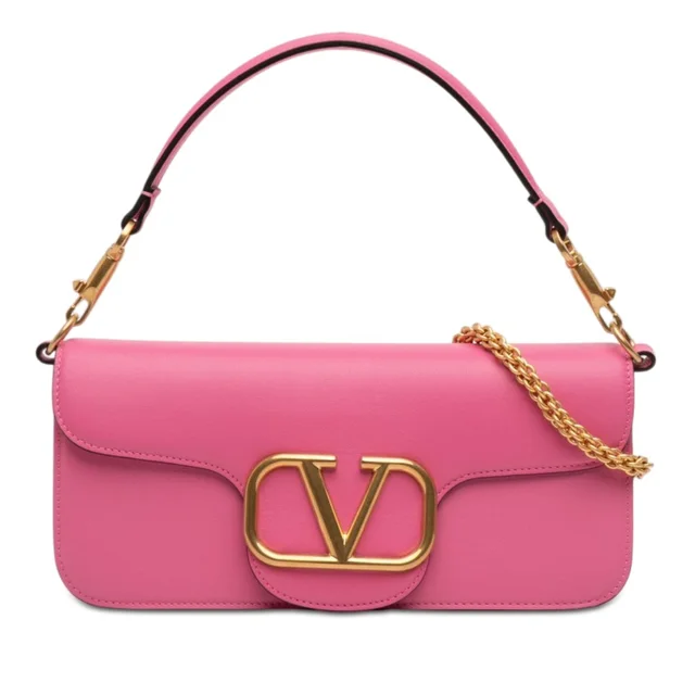 Valentino Garavani Medium Calfskin Vlogo Loco Satchel in pink Calfskin from Poshmark