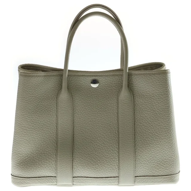 Hermès Garden Party 30 Negonda Silver Tote Bag Beton in Silver from The Reluxe