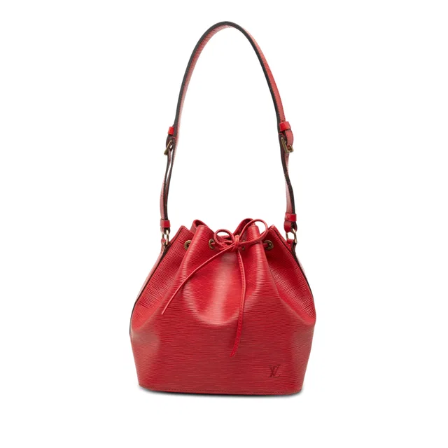 Red Louis Vuitton Epi Petit Noe Bucket Bag in Red Leather from Designer Revival