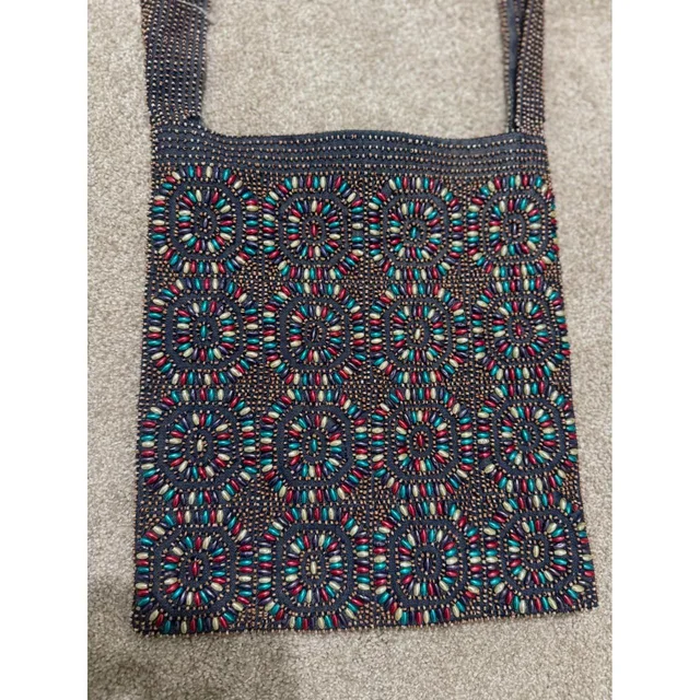 Moynat Women's Party Bag - Navy/Multi in multicolor|blue from Depop, photo 9 of 9