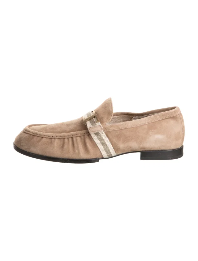 Tod's Suede Striped Loafers in Suede from The RealReal