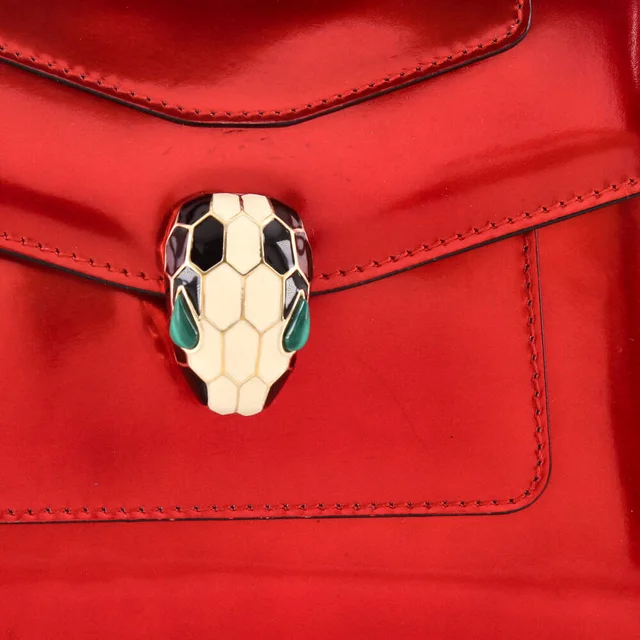 Bvlgari Small Serpenti Top Handle Bag Patent in red Patent leather from Poshmark, photo 6 of 7