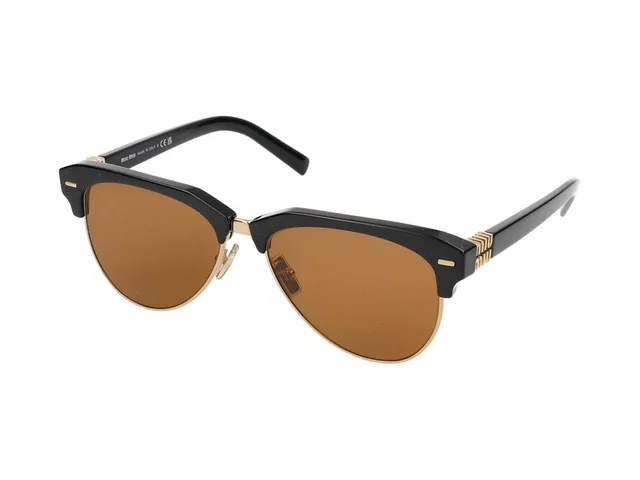 Miu Miu 0mu Clubmaster Acetate Sunglasses — Black in Black from HEWI