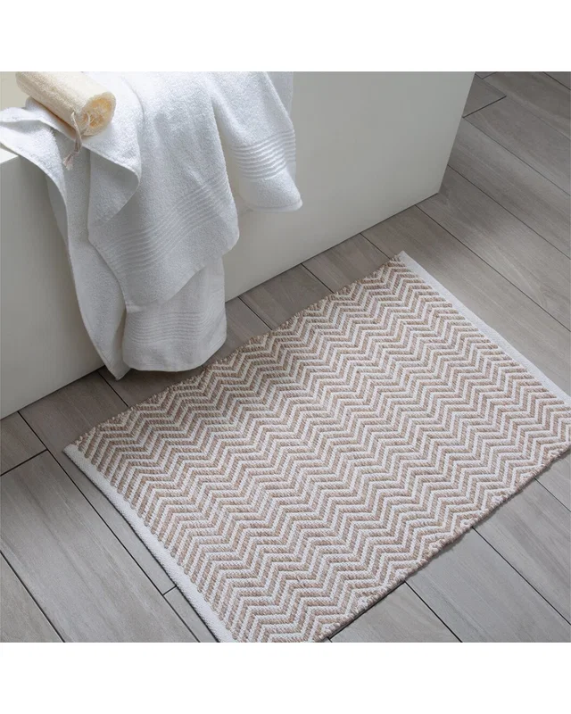 Moda at Home Avignon Bath Mat Cotton in White, image 1 of 1 from Rue La La