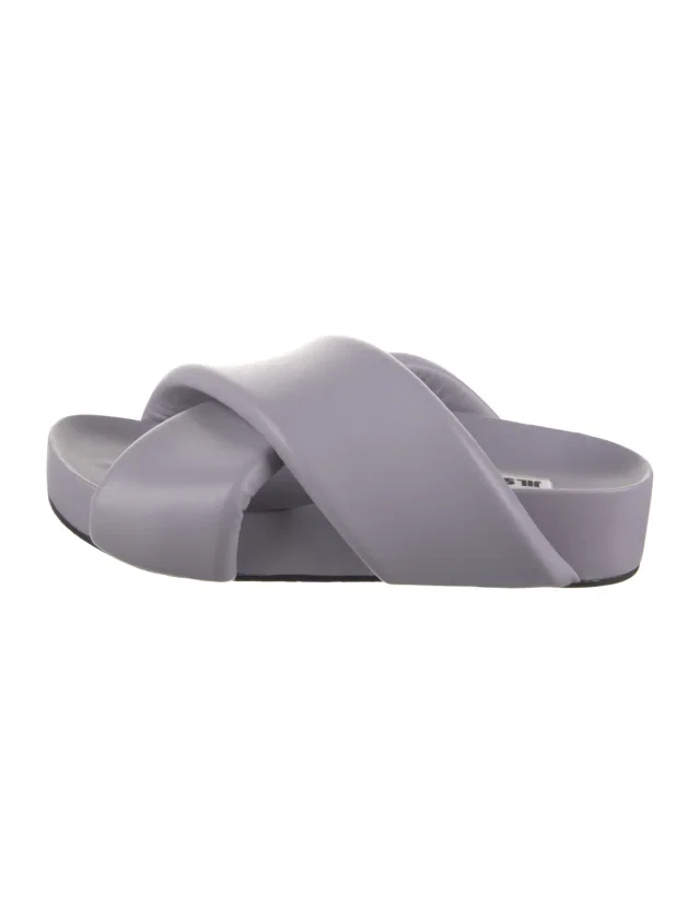 Jil Sander Leather Flats in gray Leather from The RealReal