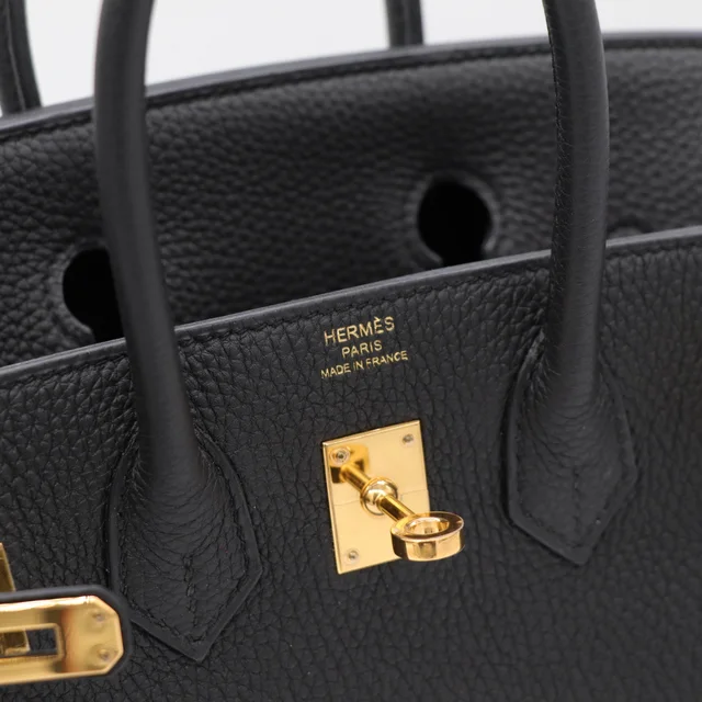 (Super new ♥️ complete accessories) Hermès Birkin 25 BK25 black with gold hardware Togo calfskin handbag platinum package C engraving in Togo leather from Popchill, photo 14 of 22