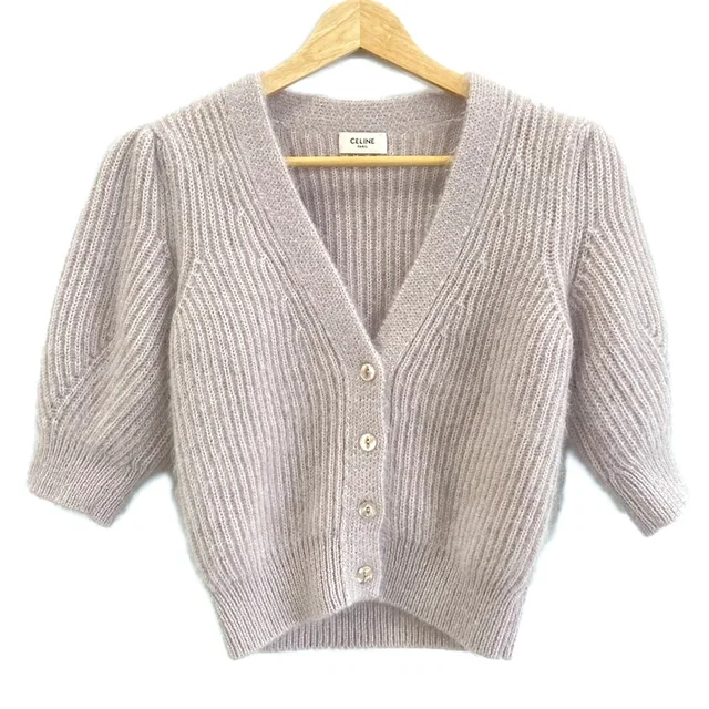 Celine Cardigan XS Light Purple Short Sleeve in Purple from The Reluxe