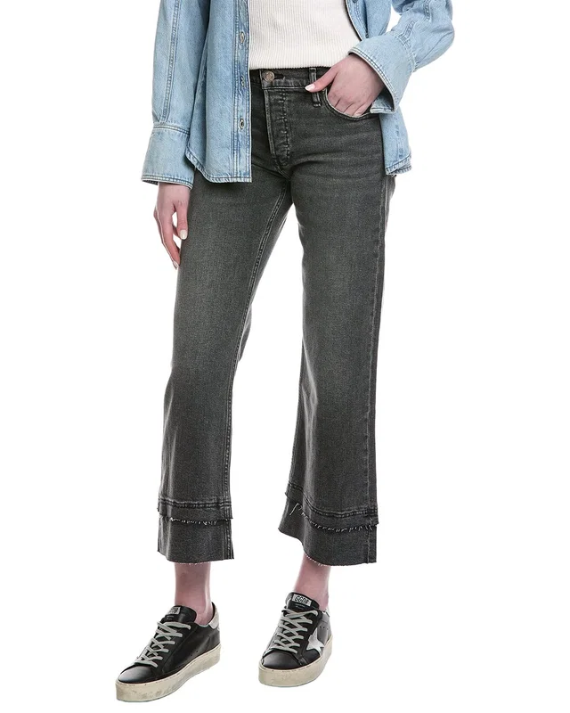 HUDSON Jeans Rosie High-Rise Asphalt Wide Leg Ankle Raw Hem Jean, image 1 of 1 from Rue La La