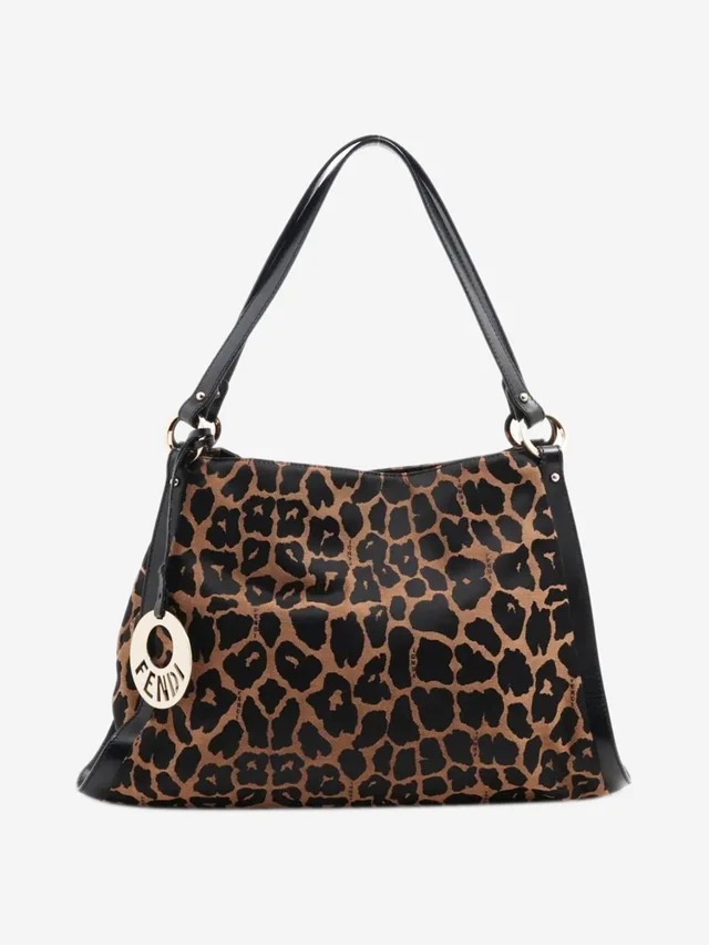Fendi Brown leopard shoulder bag in Brown Canvas from Sign of the Times