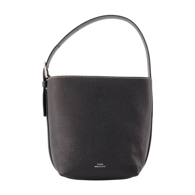 TOTEME Petite Belted Shoulder Bag — Black Calfskin in Black Calfskin from HEWI