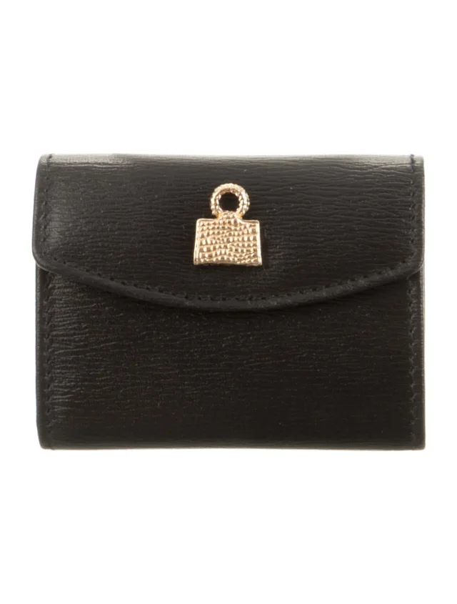 Judith Leiber Leather Card Holder in black Leather from The RealReal