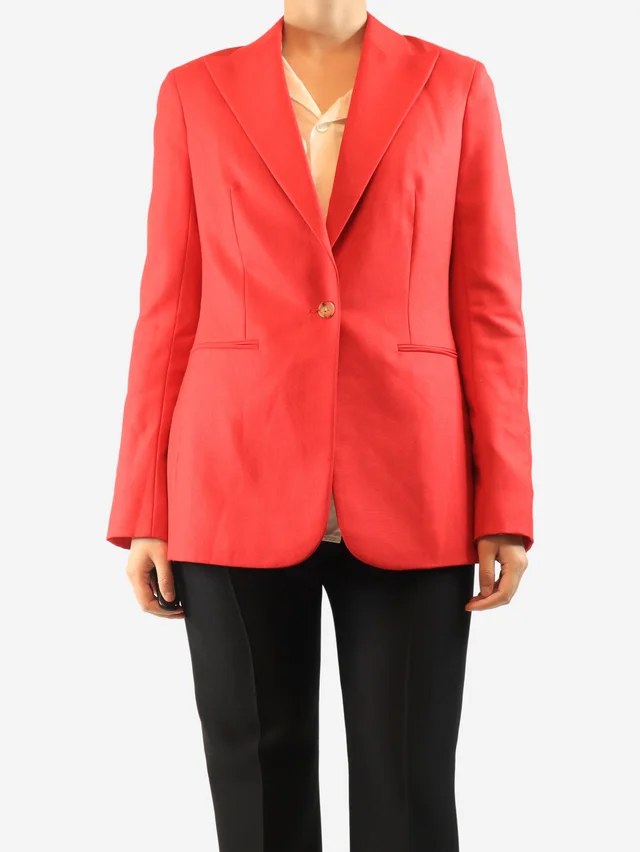 The Row Red wool-blend blazer - size UK 12 in Red Wool from Sign of the Times